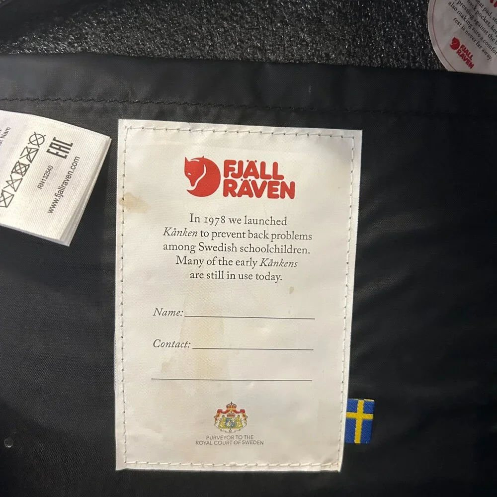 Fjallraven Kanken Mini Backpack - Black with Red Logo